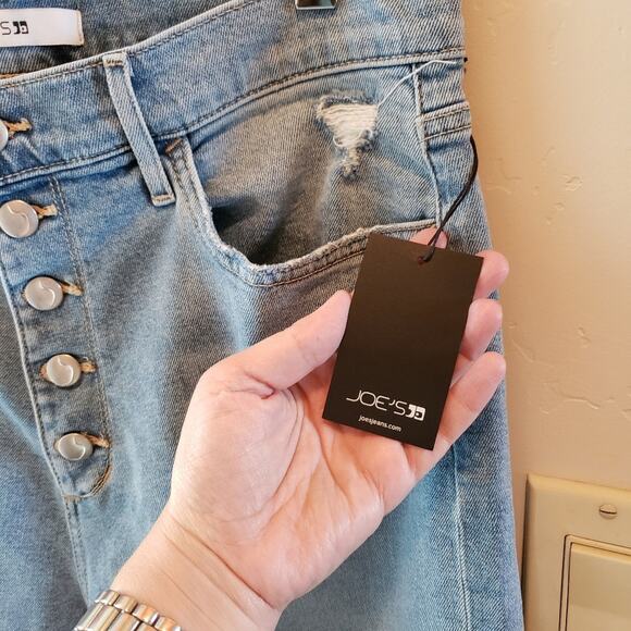 Joe's high-rise straight ankle raw hem button fly jeans size 31 NWT! - Picture 5 of 8